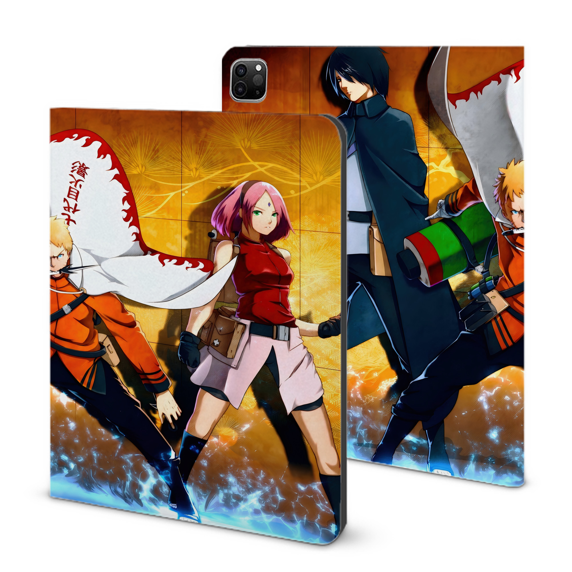 （画像用） NARUTO -ナルト- NARUTO -ナルト- 疾風伝 IPad ケース ブック型 PUレザー TPU 耐衝撃 軽量 薄型 ペン収納なし 全面保護 IPad 各モデル対応